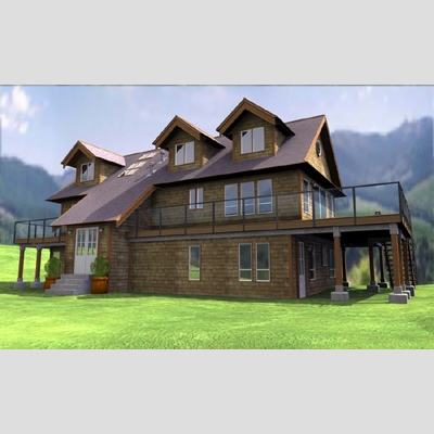 3D Model of Realistic Country House - 3D Render 3